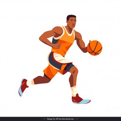 basketball player design elements dynamic cartoon character