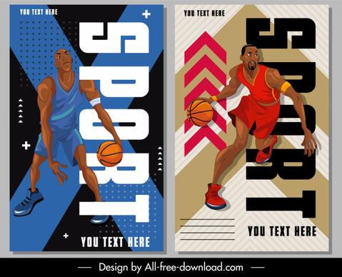 basketball posters dynamic design cartoon character sketch