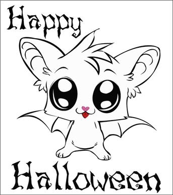 bat for halloween white