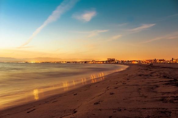 beach coast dawn dusk evening landscape light