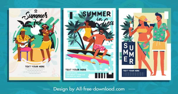 beach summer posters colorful classical design