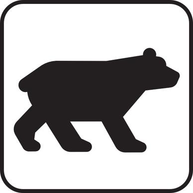 Bear Viewing White clip art