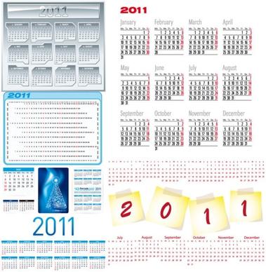 beautiful 2011 calendar template 03 vector