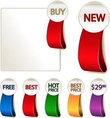 sale tags templates shiny modern colored 3d shapes