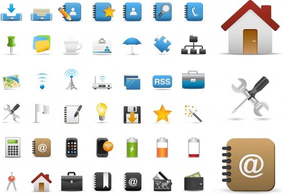 computing icons templates collection colored modern flat sketch