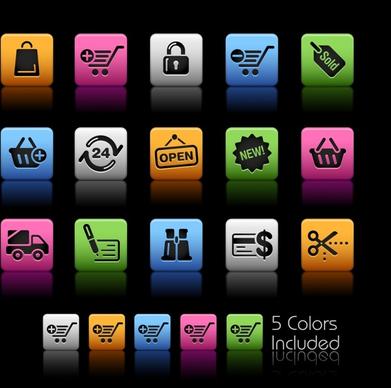 commercial web button templates colorful modern squares sketch