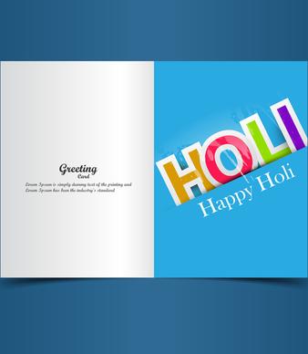 beautiful background of indian festival holi greeting card with colorful text splash vector