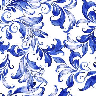 beautiful blue floral vector seamless pattern