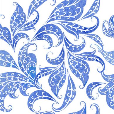 beautiful blue floral vector seamless pattern
