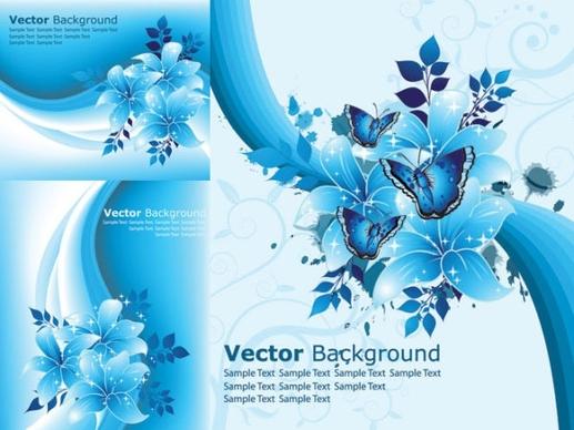 beautiful blue flowers vector