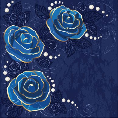 beautiful blue rose vintage background vector