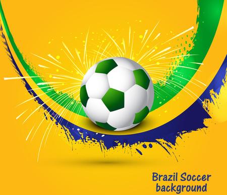 beautiful brazil colors concept wave colorful soccer ball background illustration