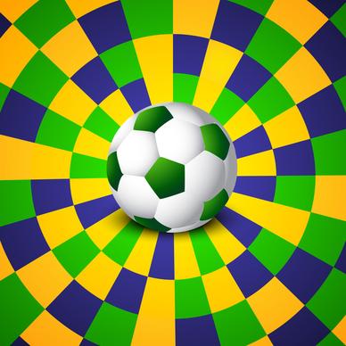 beautiful brazil flag concept circle card colorful soccer background vector