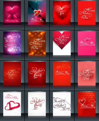 beautiful brochure collection card set template mothers day presentation colorful background vector