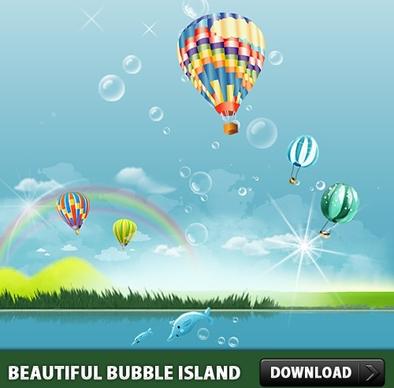 Beautiful Bubble Island PSD file