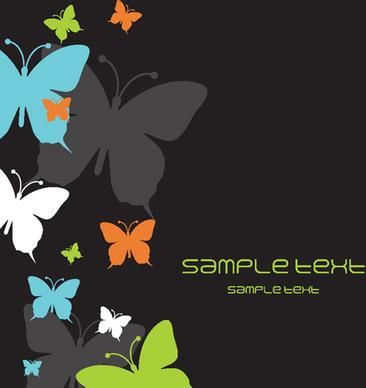 beautiful butterfly elements background vector