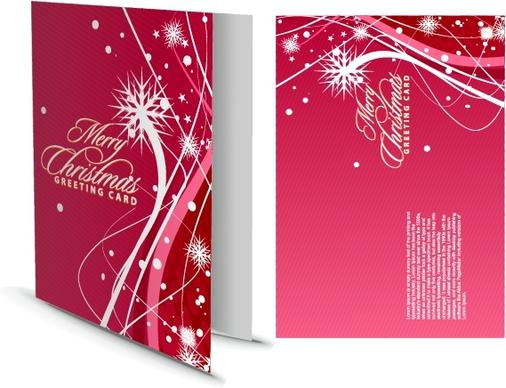 christmas card template dynamic snowflakes decor pink design