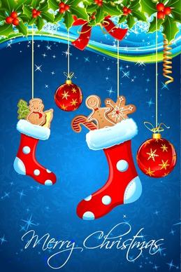 xmas background template colorful decor elements modern design