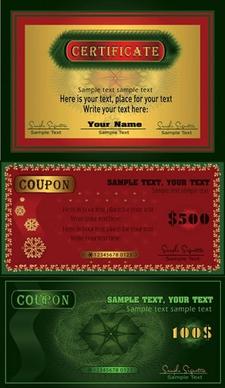 coupon certificate templates shiny luxury classical decor