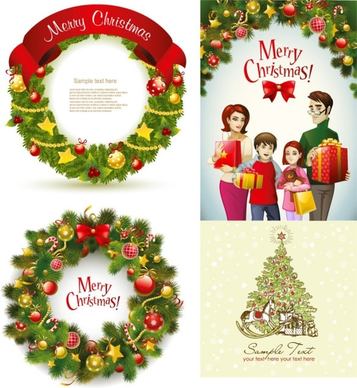 beautiful christmas wreath vector