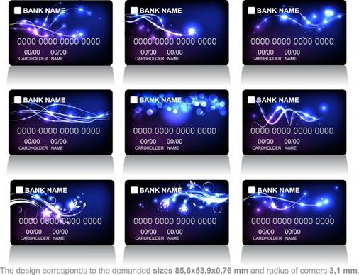 bank card template dynamic sparkling light elegant dark