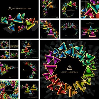 decorative background templates colorful dynamic triangles decor
