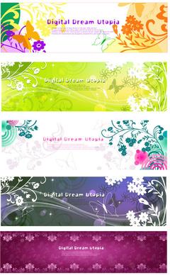 beautiful decorative pattern banner vector graphic