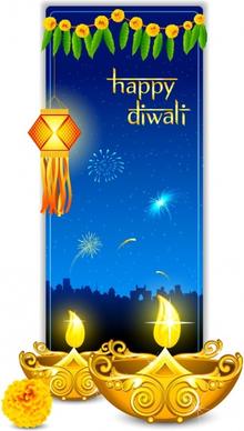 beautiful diwali cards 07 vector