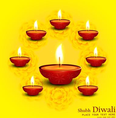 beautiful diwali festival card bright colorful background