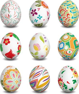 beautiful easter eggs vectors set