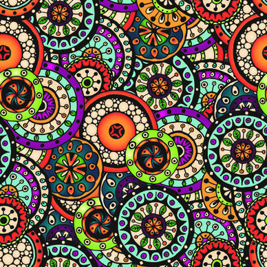 beautiful ethnic style seamless patterns vector set