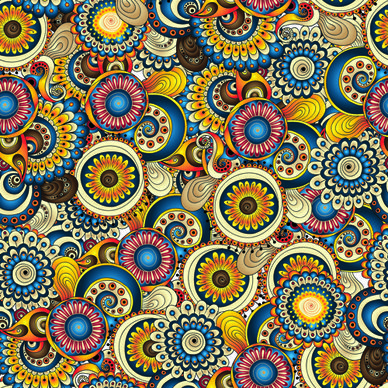 beautiful ethnic style seamless patterns vector set