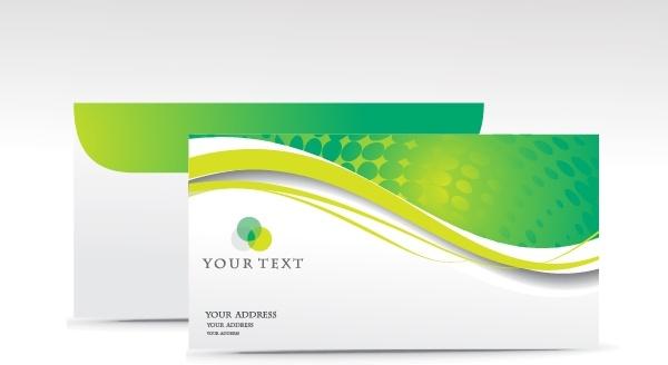 envelope template modern green curves decor