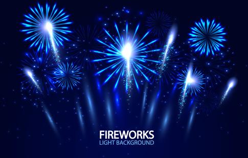 beautiful fireworks light background art vector