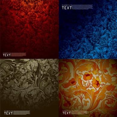 floral pattern templates dark colored classical decor