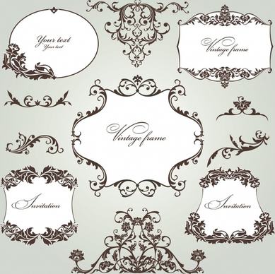 document decorative elements symmetrical curves elegant classic