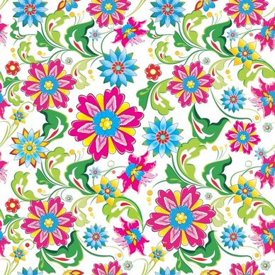 flora background colorful flat design repeating decor