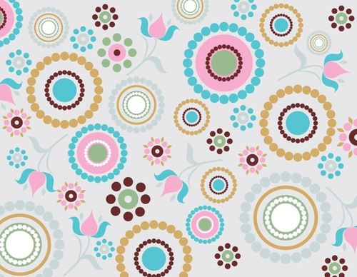 flowers pattern template colorful flat classical sketch