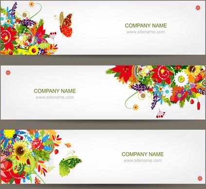 beautiful floral banner vector