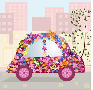 beautiful floral car design graphics