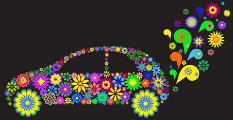 beautiful floral car design graphics