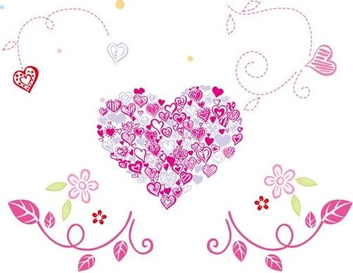 beautiful floral heart vector illustration