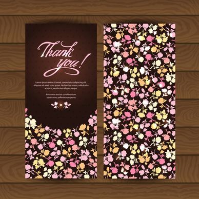 beautiful floral pattern cards set