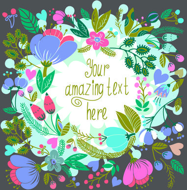 beautiful floral pattern greeting cards vector graphics