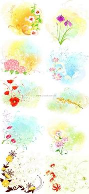 beautiful floral pattern vector series series 4 10p