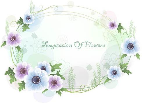 beautiful flower frame design vectors