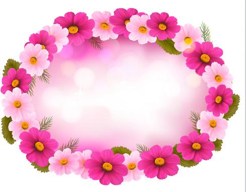 beautiful flower frame vector graphics
