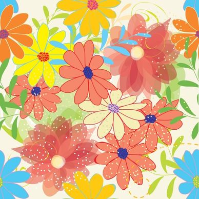flowers background template bright colorful flat design