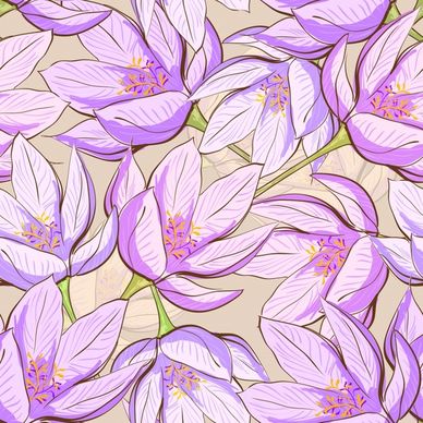 petals pattern template classical handdrawn violet decor