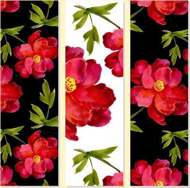 beautiful flowers design banners vector set